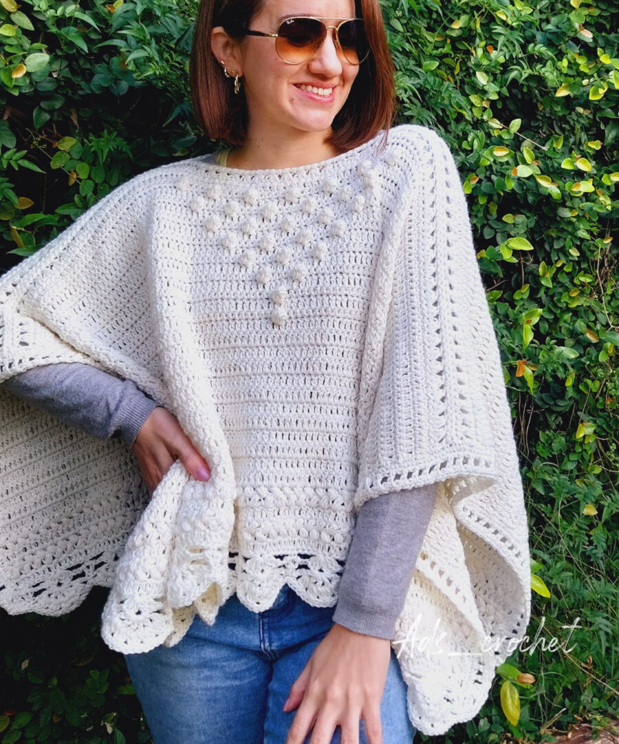 Poncho Esperanza Crudo - Prenda tejida - Imagen 2