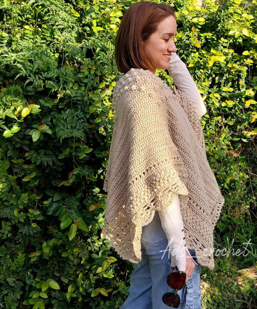 Poncho Esperanza Beige - Prenda tejida - Imagen 3