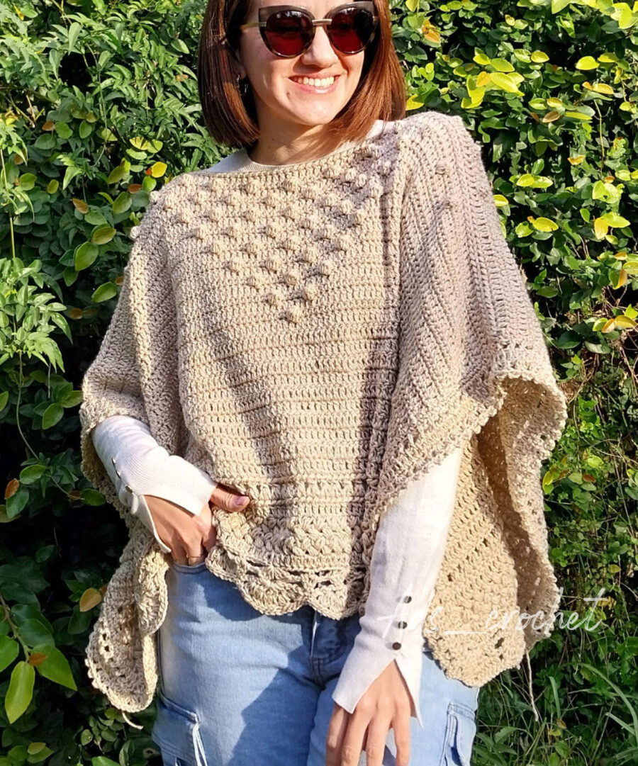 Poncho Esperanza Beige - Prenda tejida