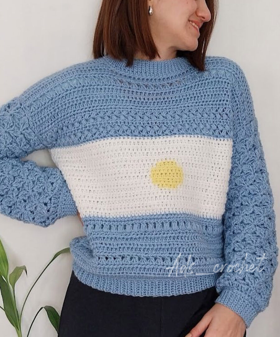 Sweater Mi Bandera - Prenda tejida a mano - Imagen 4