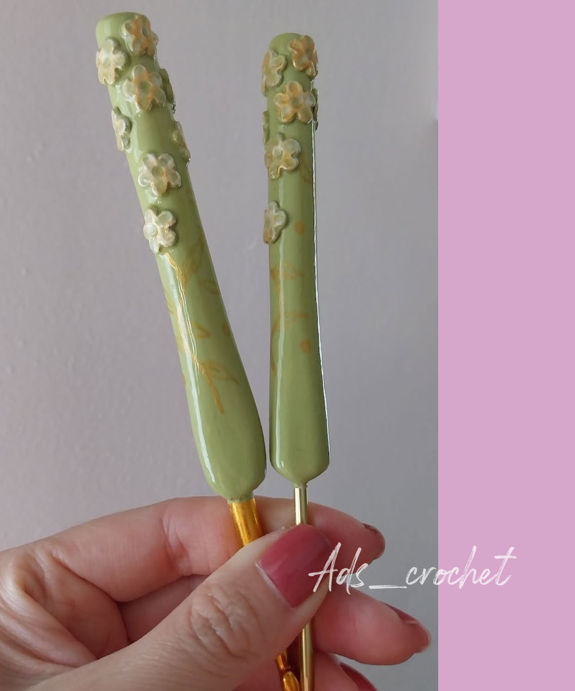 Agujitas Artesanales FLORECER "Pistacho" - Imagen 2