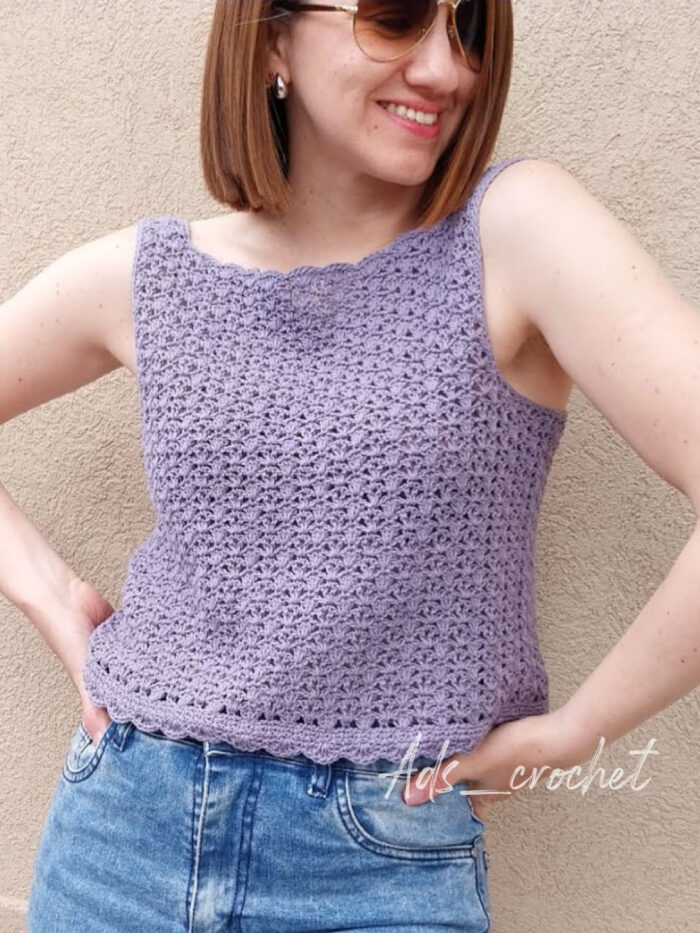 Top Hortensia- Producto tejido