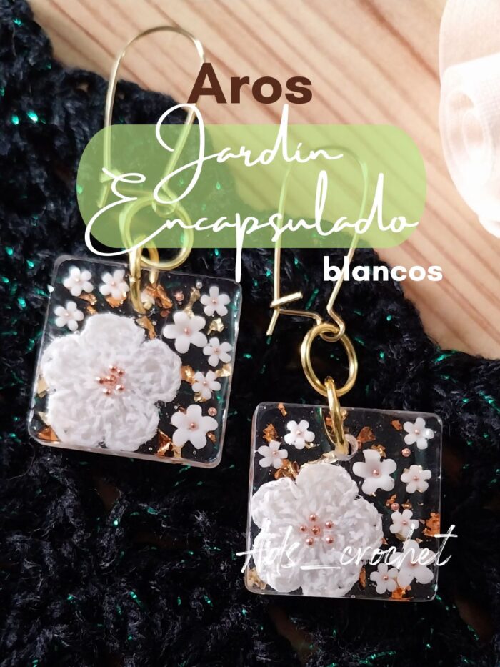 Aros "Jardín Encapsulado" Blancos