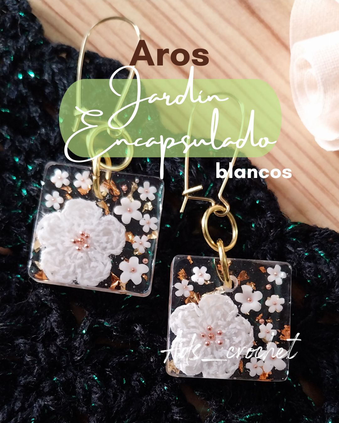 Aros "Jardín Encapsulado" Blancos